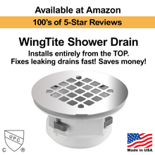 WingTite Shower Drain - Installs entirely from the TOP