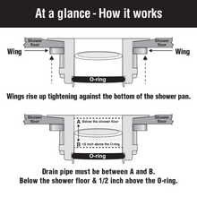 Load image into Gallery viewer, WingTite Shower Drain - Installs entirely from the TOP