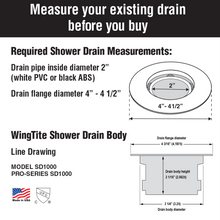 Load image into Gallery viewer, WingTite Shower Drain - Installs entirely from the TOP