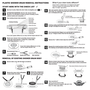 WingTite Shower Drain - Installs entirely from the TOP